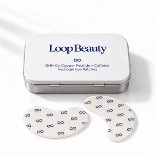 Loop Beauty eye patches tin and single patches, studio
