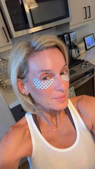 Loop community member wearing GHK-Cu Eye Patches